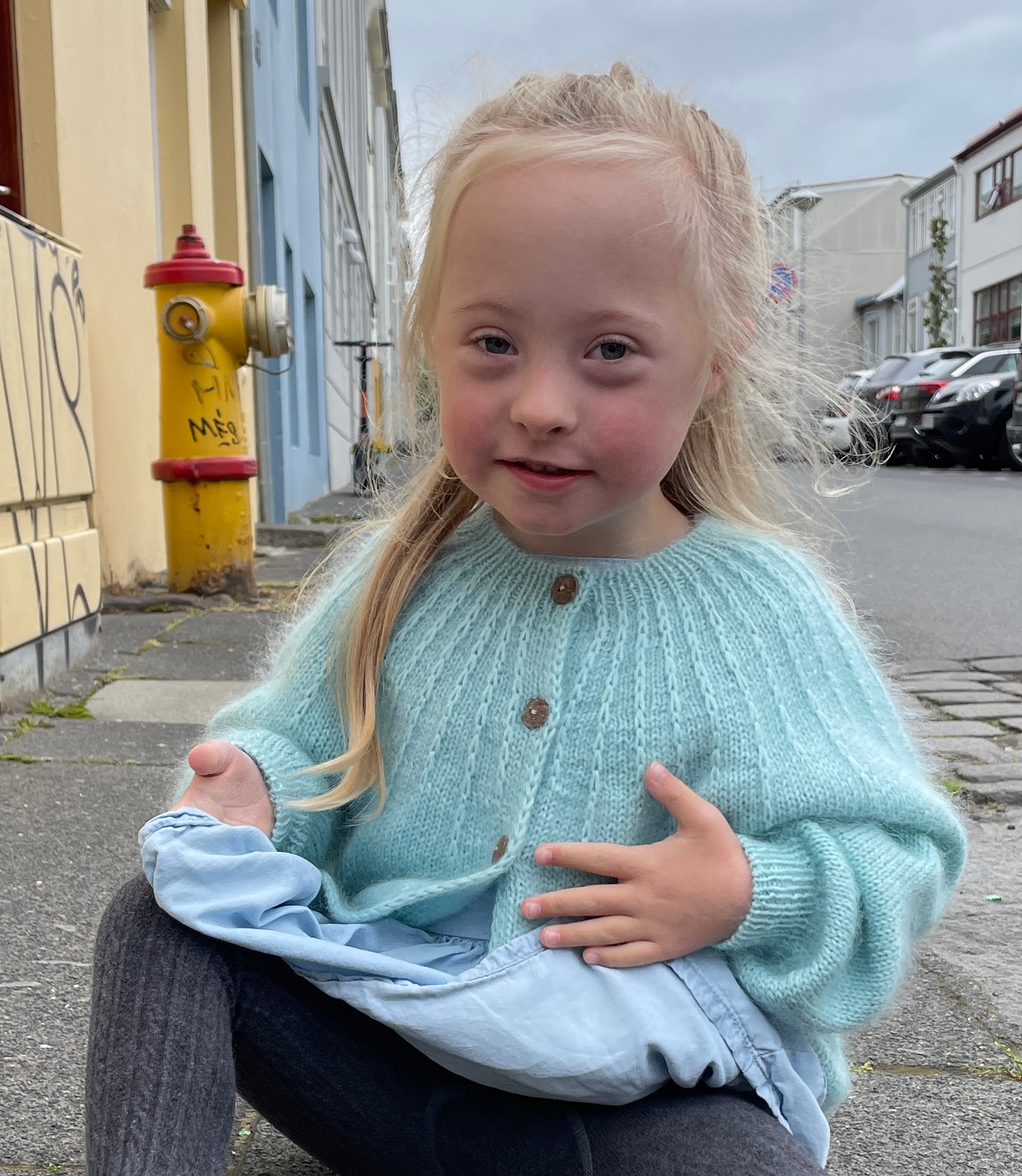 Sólskinsbarnapeysa opin